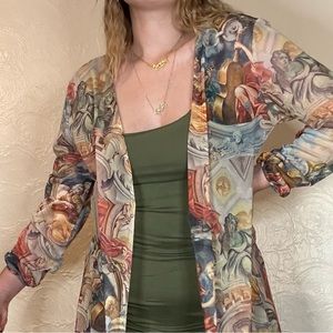 Akira Sheer Mesh Duster Robe